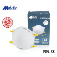 NIOSH Certified Makrite 9500-N95 Pre-Formed Cone Particulate Respirator Mask